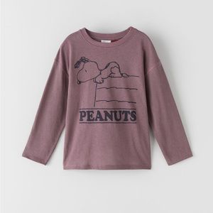 Zara Girls Size 6 Peanuts Long Sleeve Graphic Tee